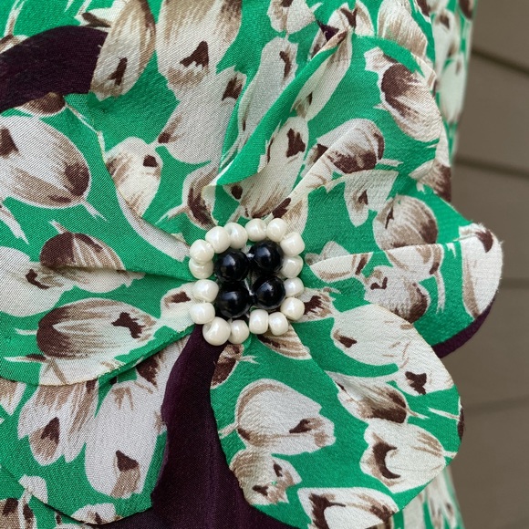 Anthropologie Moulinette Soeurs silk dress tulip floral print women’s size 6 - Picture 5 of 16